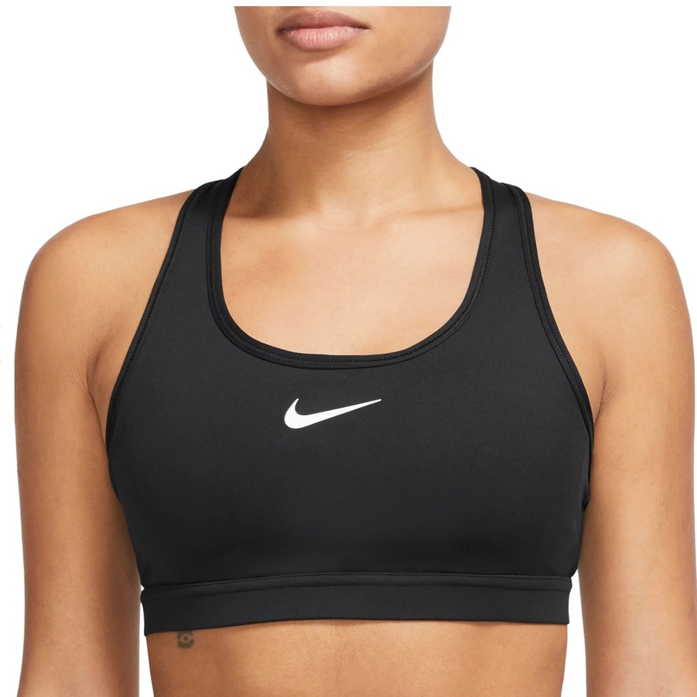Nike Women's Dri-fit Swoosh Padded Sports Bra Medium Support Black DX6821 Small